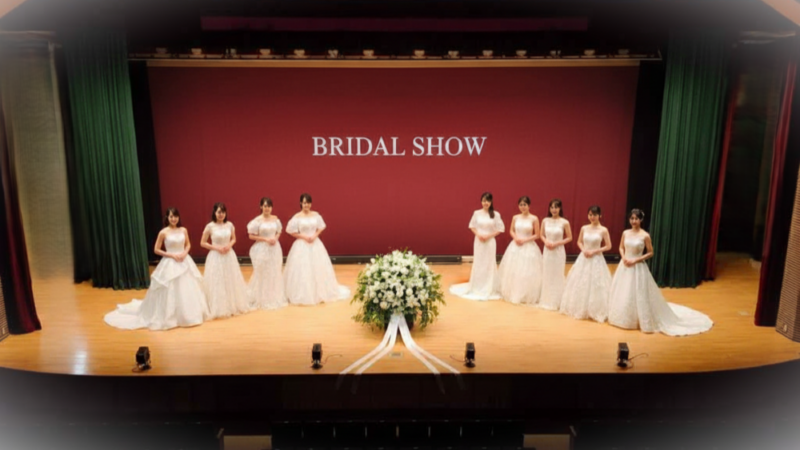 ウォーキングビューティスクール認定講師の活動　共立女子大学ブライダル制作発表会AIによるイメージ画像